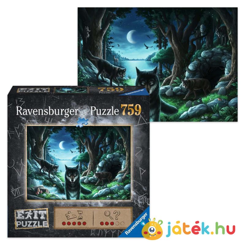 A farkasok története szabadulós kirakó képe és doboza - 759 db - Ravensburger Exit Puzzle 15028