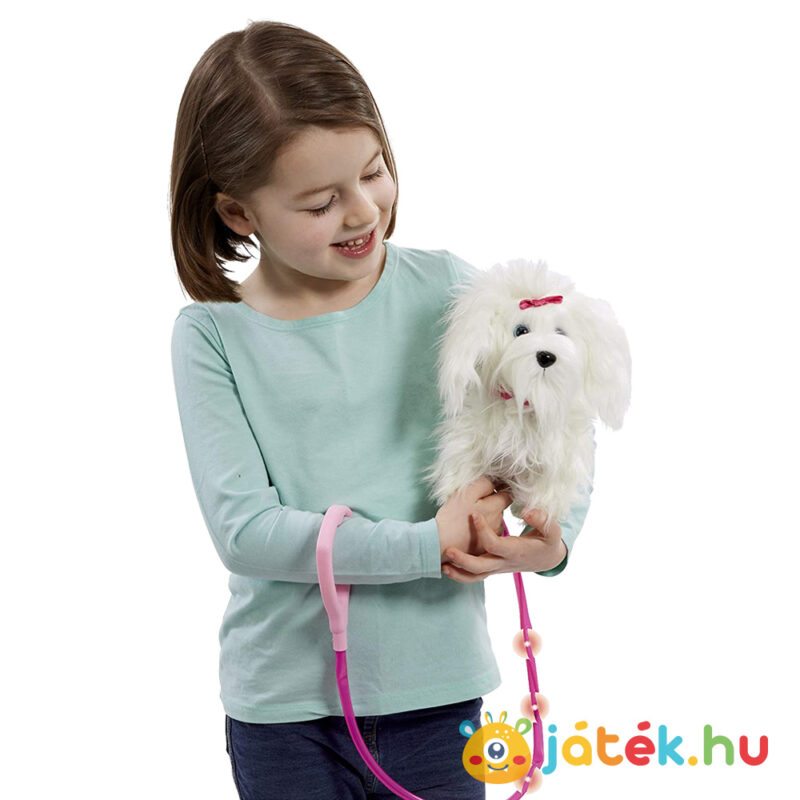 Animagic: Fluffy, a sétáló szőrgombóc plüss kutya a kézben (22 cm)