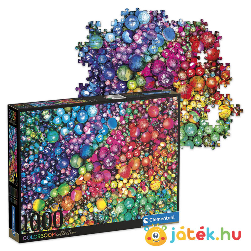 Üveggolyók puzzle (Marbles) doboza és képe - 1000 db - Clementoni ColorBoom 39650