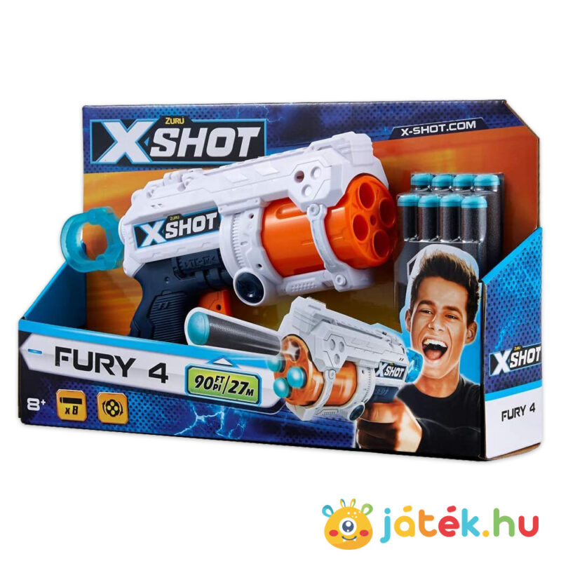 X-Shot: Fury 4 lövetű szivacslövő fegyver doboza