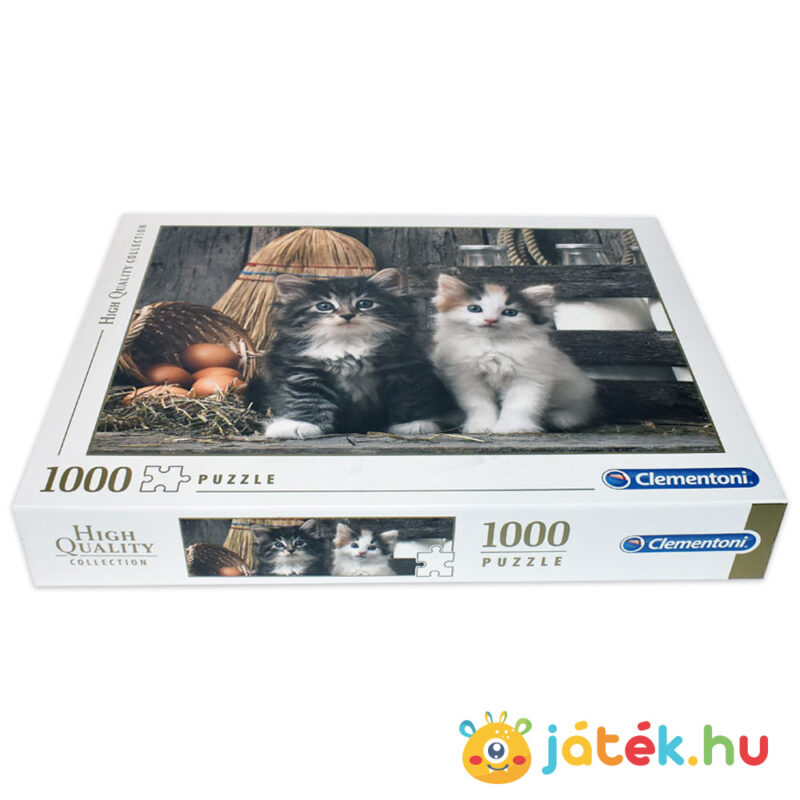 Aranyos kiscicák puzzle, fektetve – 1000 db – Clementoni 39340