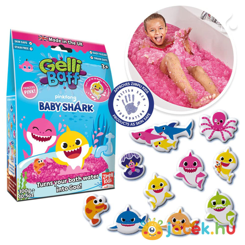 Baby Shark pink fürdőzselé, matricákkal (300g) - Gelli Baff
