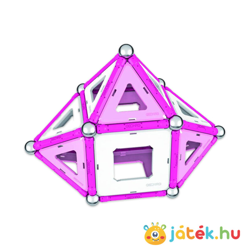 Geomag: Pink mágneses kreatív építőjáték megépített mintája lányoknak (68 db)