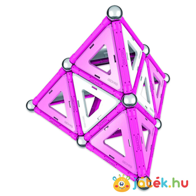 Geomag: Pink mágneses kreatív építőjáték megépített mintája lányoknak (68 db)