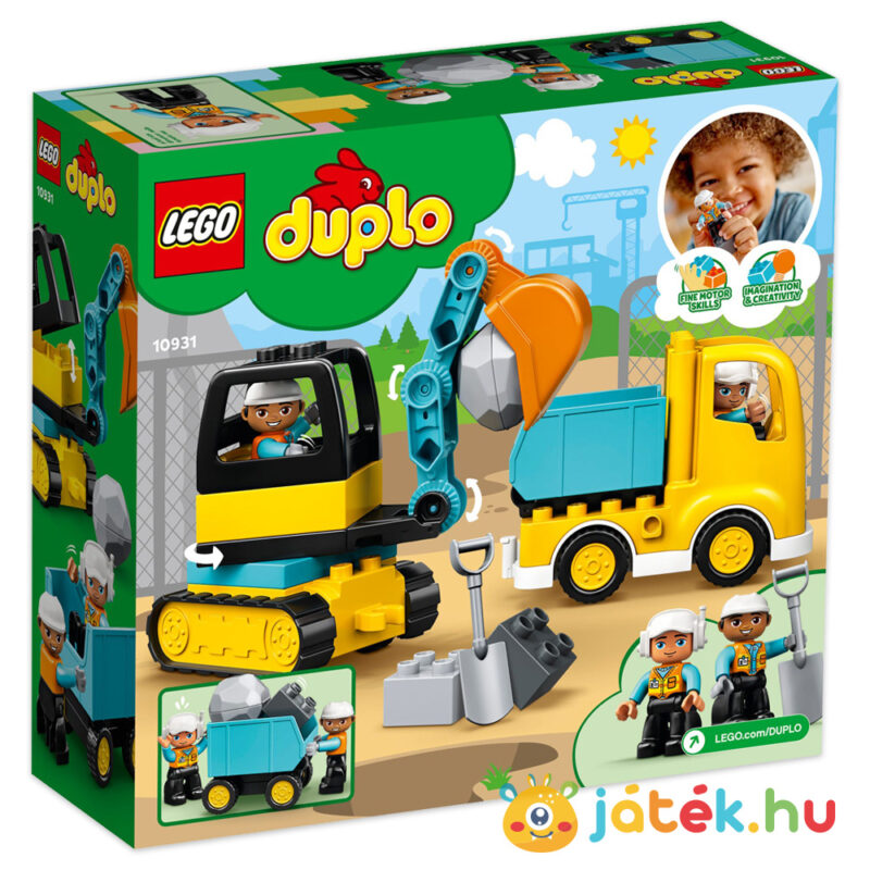 Lego Duplo 10931: Teherautó és lánctalpas exkavátor, hátulról
