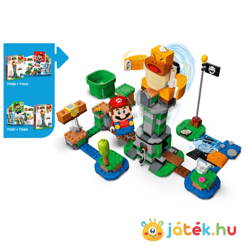 Lego Super Mario 71388: Boss Sumo Bro toronydöntő (kiegészítő szett), megépítve