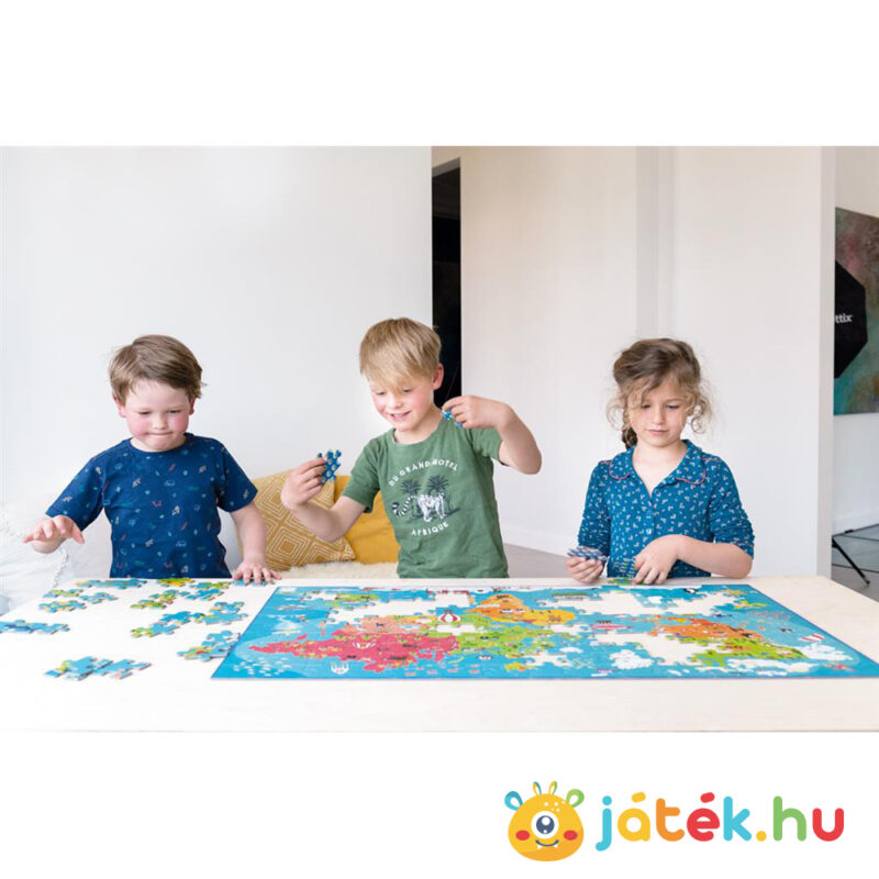 Világtérkép XXL puzzle gyerekeknek - 150 db - Scratch Europe
