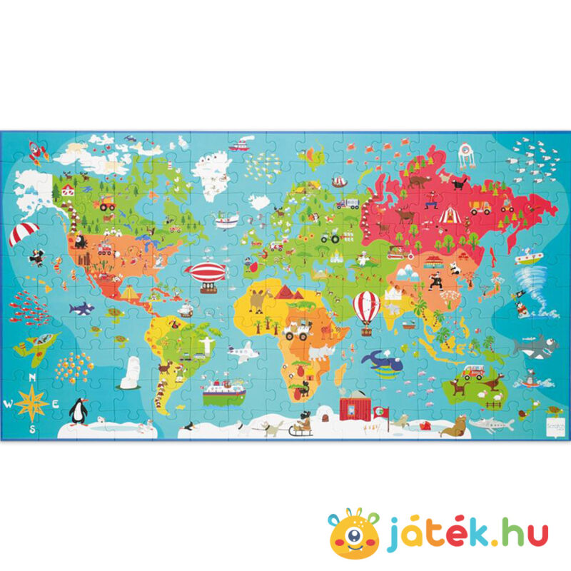 Világtérkép XXL puzzle képe - 150 db - Scratch Europe