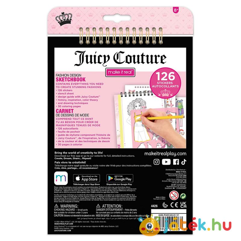 Kreatív divattervező füzet: Juicy Couture kollekció, hátulról - Make it Real
