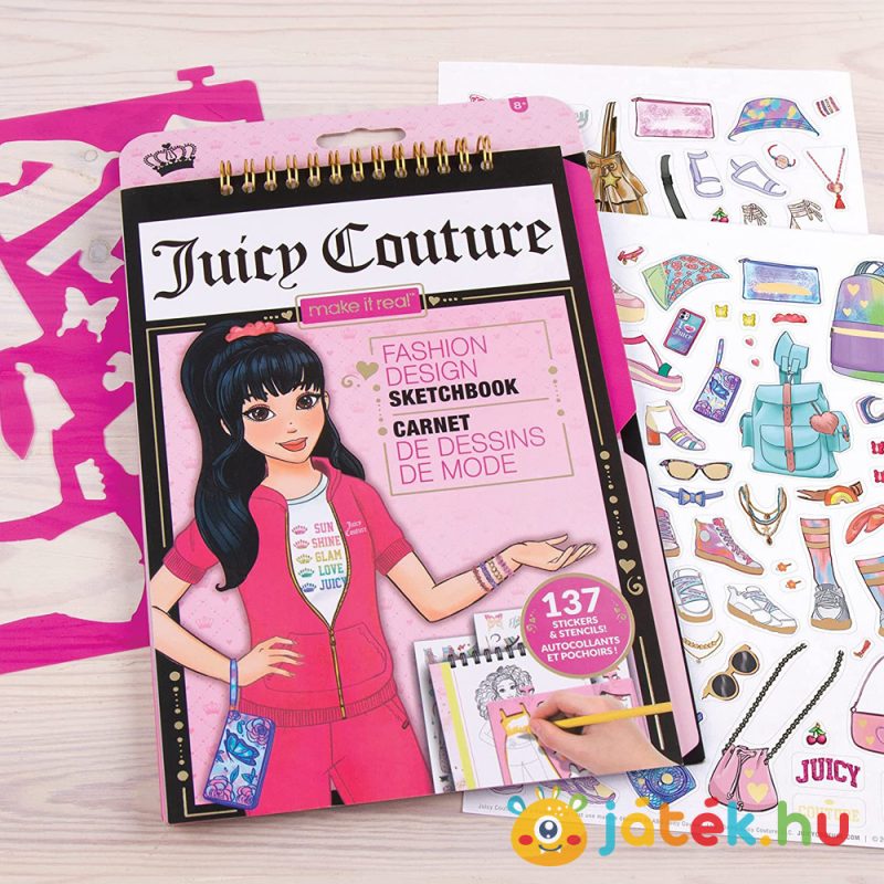 Kreatív divattervező füzet: Juicy Couture kollekció, sablanokkal - Make it Real