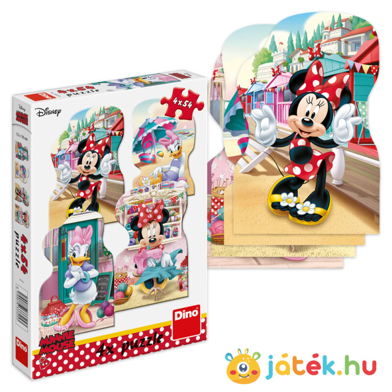 Mickey egér és barátai: Minnie egér és Daisy kacsa puzzle kirakott képe és doboza, 4×54 db (Dino, 333253)