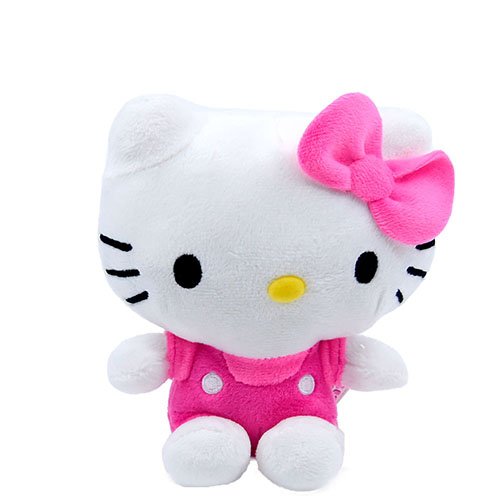 Hello Kitty plüss cica rózsaszín ruhában, 14 cm