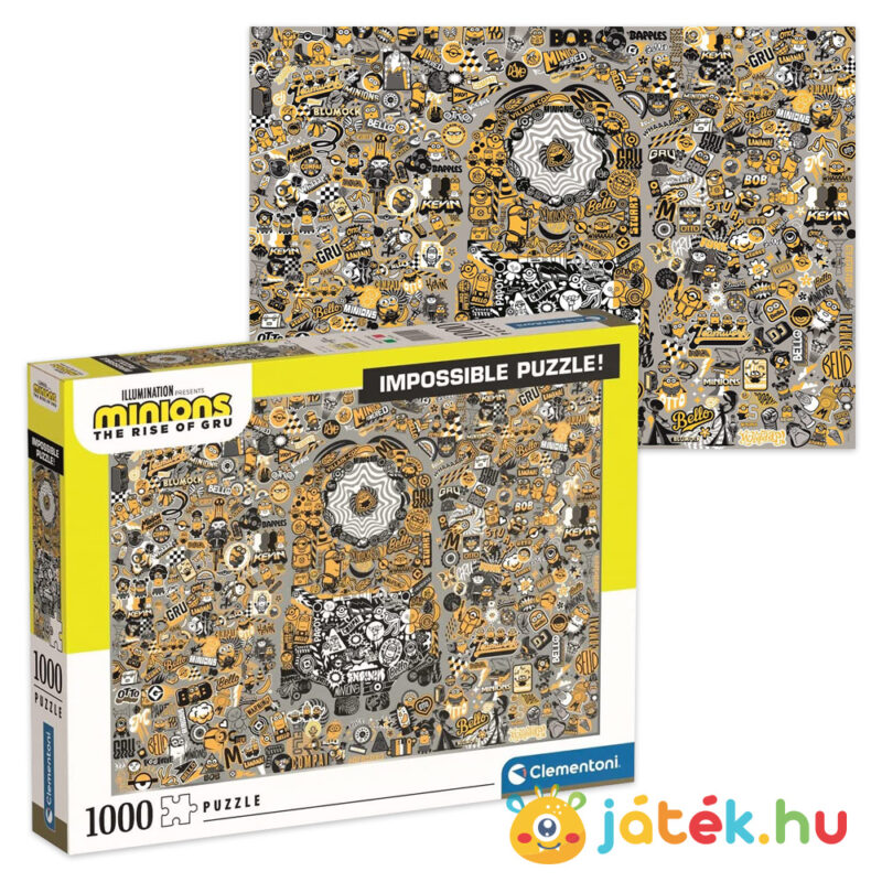 Minyonok: Gru színre lép, A lehetetlen puzzle képe és doboza - 1000 db – Clementoni Impossible 39554
