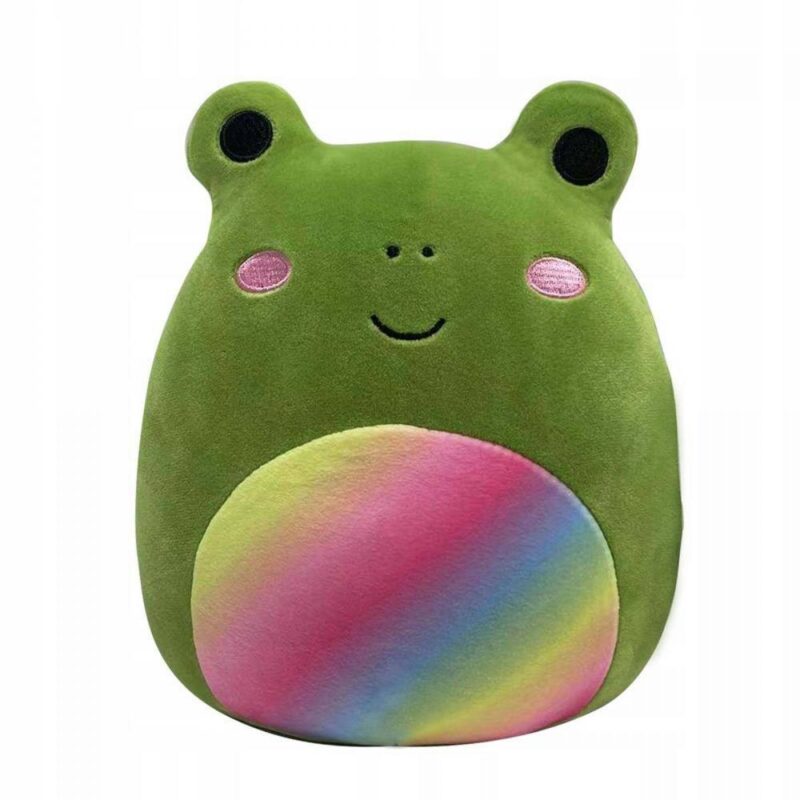 Doxl, a sötétzöld plüss béka, szivárványos hassal, 20 cm (Squishmallows)