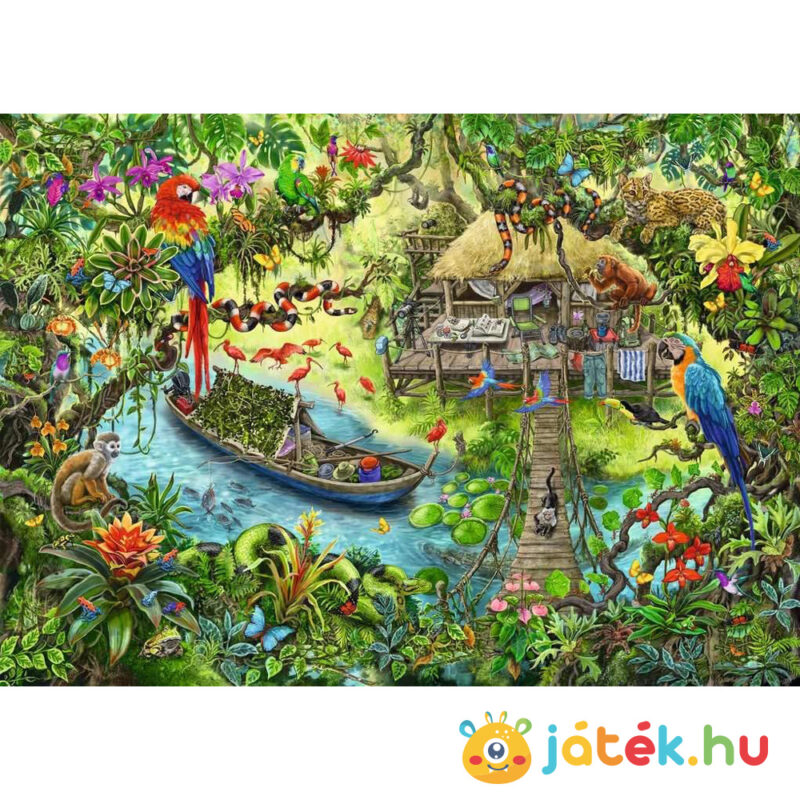 Dzsungel-expedíció szabadulós kirakó képe - 368 db - Ravensburger Exit Kids Puzzle 12924