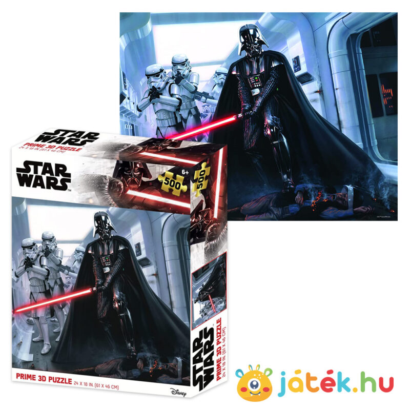 Star Wars: Darth Vader és a rohamosztagosok puzzle képe és doboza, 500 db hologramos 3D hatású kirakó (32635)