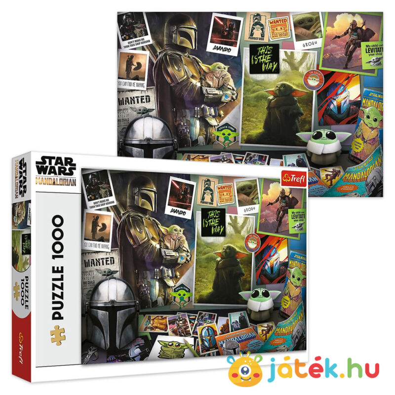 Star Wars: The Mandalorian (Baby Yoda) puzzle képe és doboza, 1000 db (Trefl 10718)