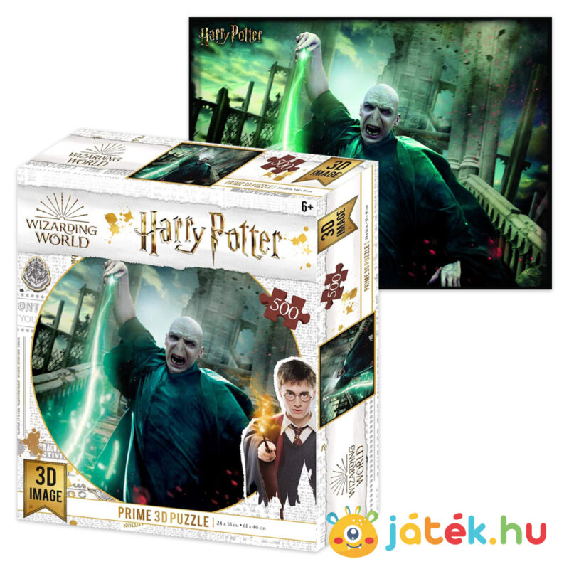 Harry Potter: Voldemort puzzle képe és doboza, 500 db hologramos 3D hatású kirakó(32560)