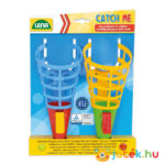 Tölcséres labdakilövő és elkapó 2 darabos kültéri játék, 12 cm (Lena)
