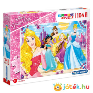 Disney hercegnők puzzle, 104 db (Clementoni SuperColor Maxi 23714)
