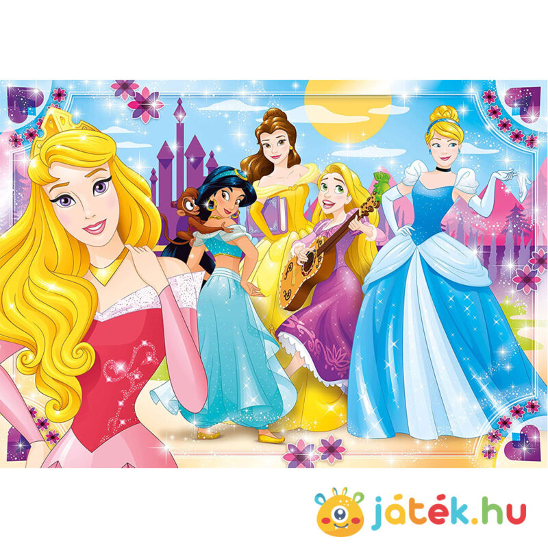 Disney hercegnők puzzle képe, 104 db (Clementoni SuperColor Maxi 23714)