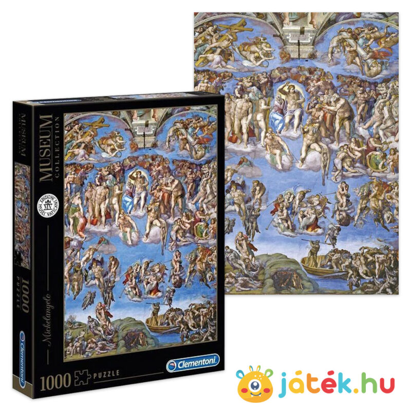 Michelangelo: Utolsó ítélet festmény puzzle képe és doboza, 1000 db (Museum Collection Clementoni 39497