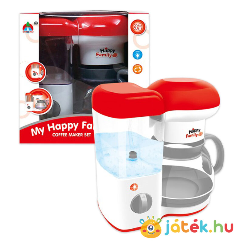 Szerepjáték: konyhai kávéfőző gép, piros-fehér (My Happy Family)