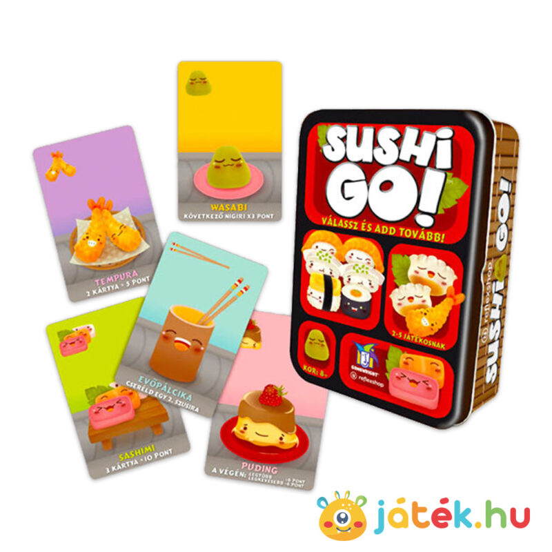 Sushi Go! az ínyenc falatok izgalmas játéka, memóriafejlesztő stratégiai kártyajáték