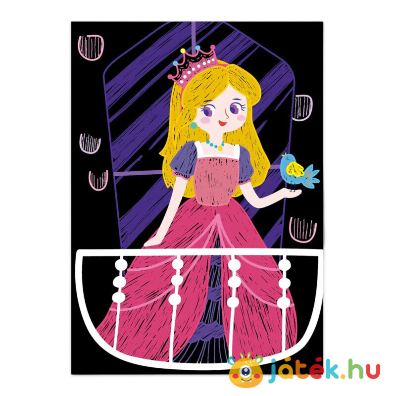 Hercegnők: mini karckép könyv, hercegnős kreatív képkarcoló képe (Avenir)