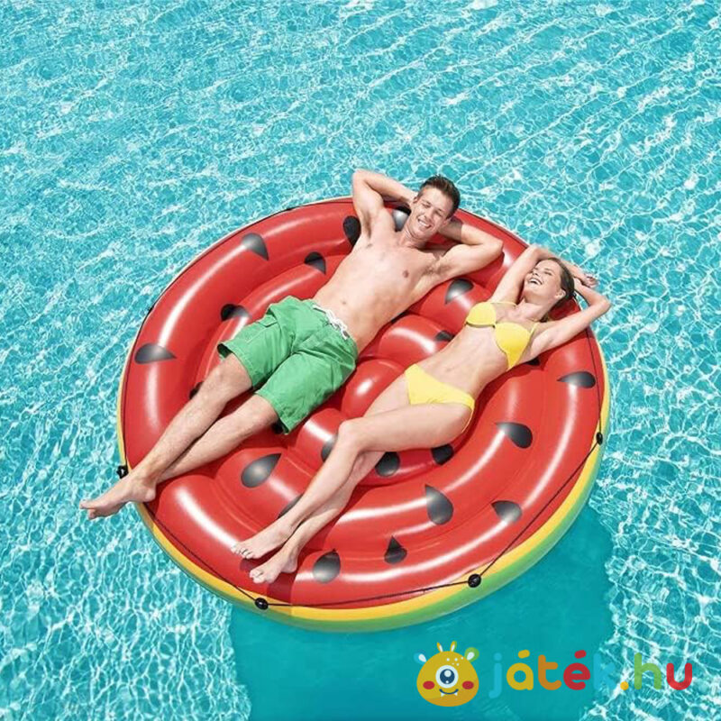 Kétszemélyes óriás görögdinnye úszó sziget matrac, használat közben, 188 cm (Bestway 43140)