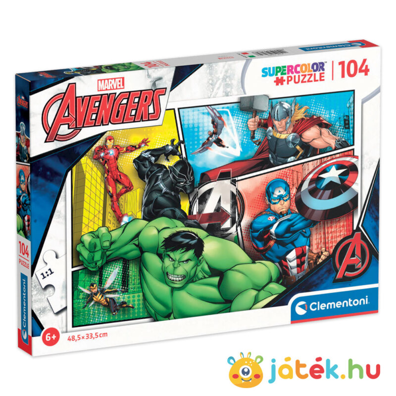 104 darabos Marvel: Bosszúállók puzzle, Clementoni Szuper Színes (Supercolor) 27284