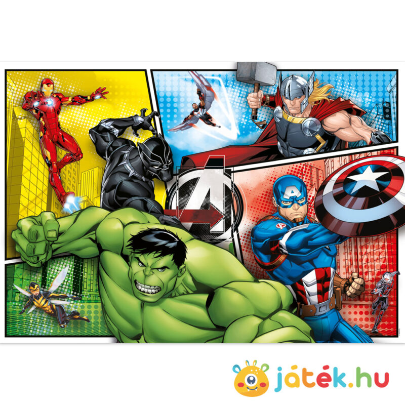 104 darabos Marvel: Bosszúállók puzzle kirakott képe - Clementoni Szuper Színes (Supercolor) 27284