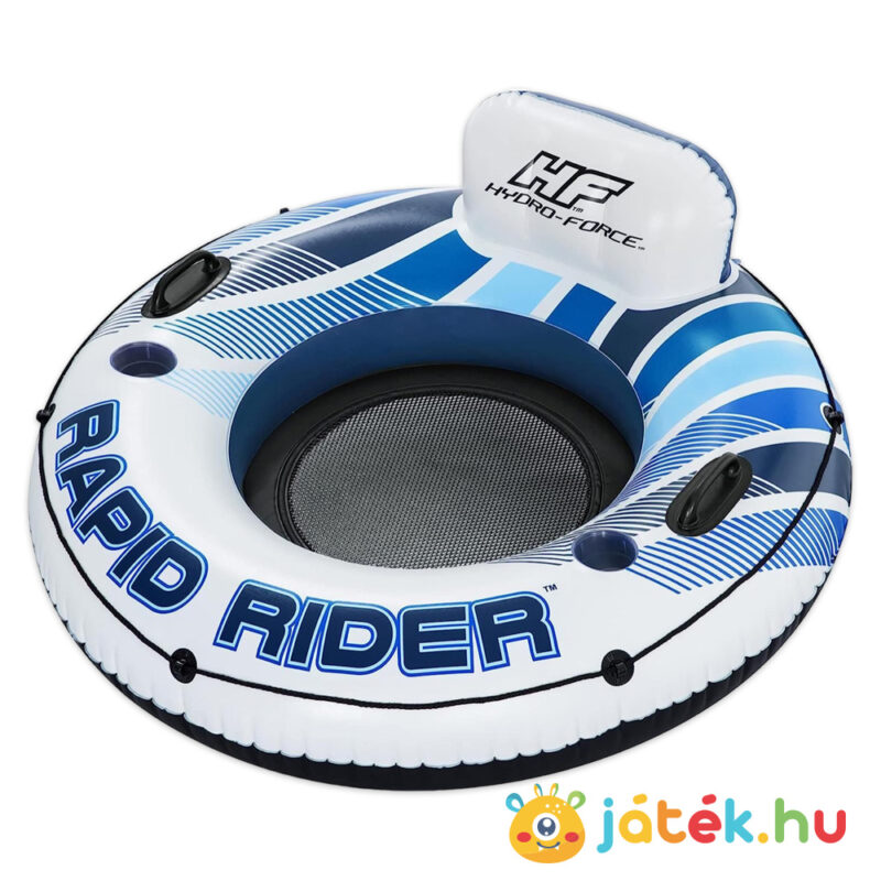 Rapid Rider: Egyszemélyes háttámlás vízi fotel, balról, pohártartóval, kapaszkodóval, 135 cm (Bestway Hydro Force 43116)