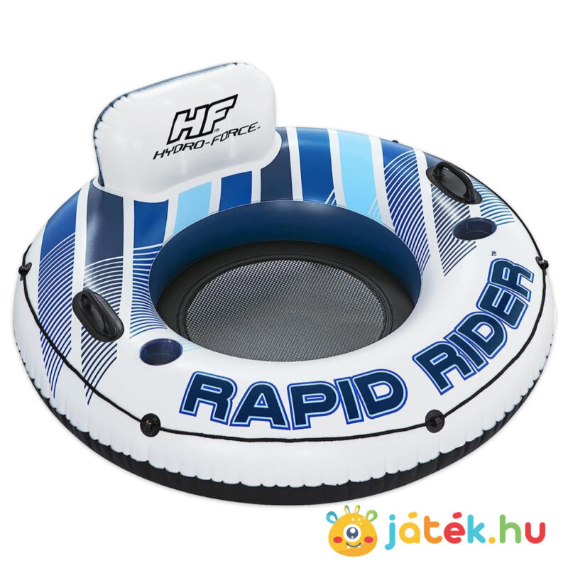 Rapid Rider: Egyszemélyes háttámlás vízi fotel pohártartóval, kapaszkodóval, 135 cm (Bestway Hydro Force 43116)