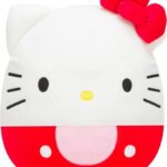 Hello Kitty: Átölelhető piros plüss cica, 30 cm (Squishmallows)