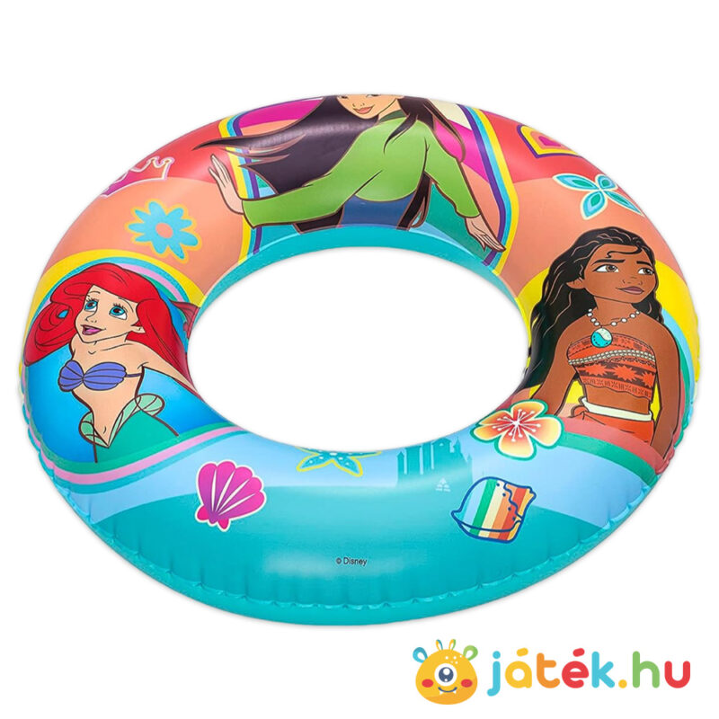 Ariel, Mulan, Moana: Disney hercegnő mintás úszógumi felfújva, 3-6 éves lányoknak, 56 cm (Bestway 91043)