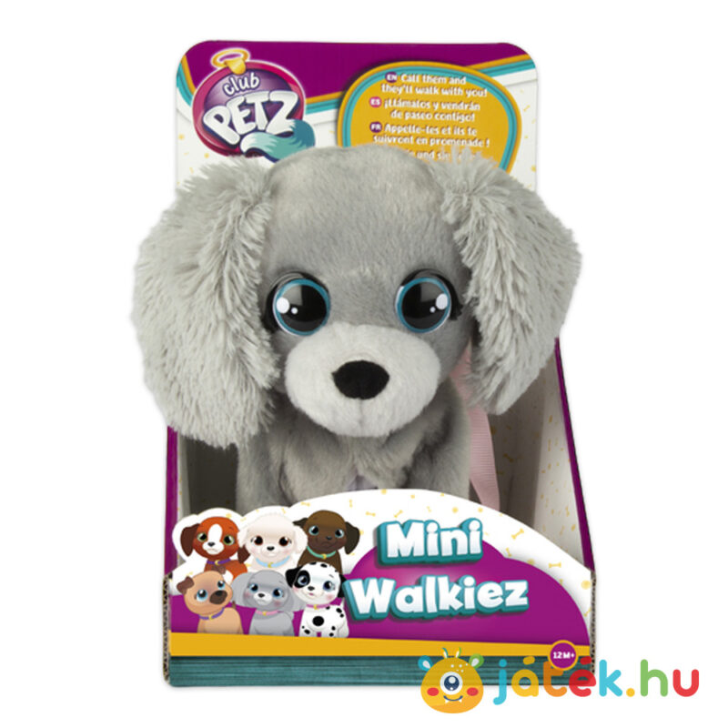 Club Petz: Mini Walkiez sétáló interaktív plüss kiskutya: Szürke uszkár