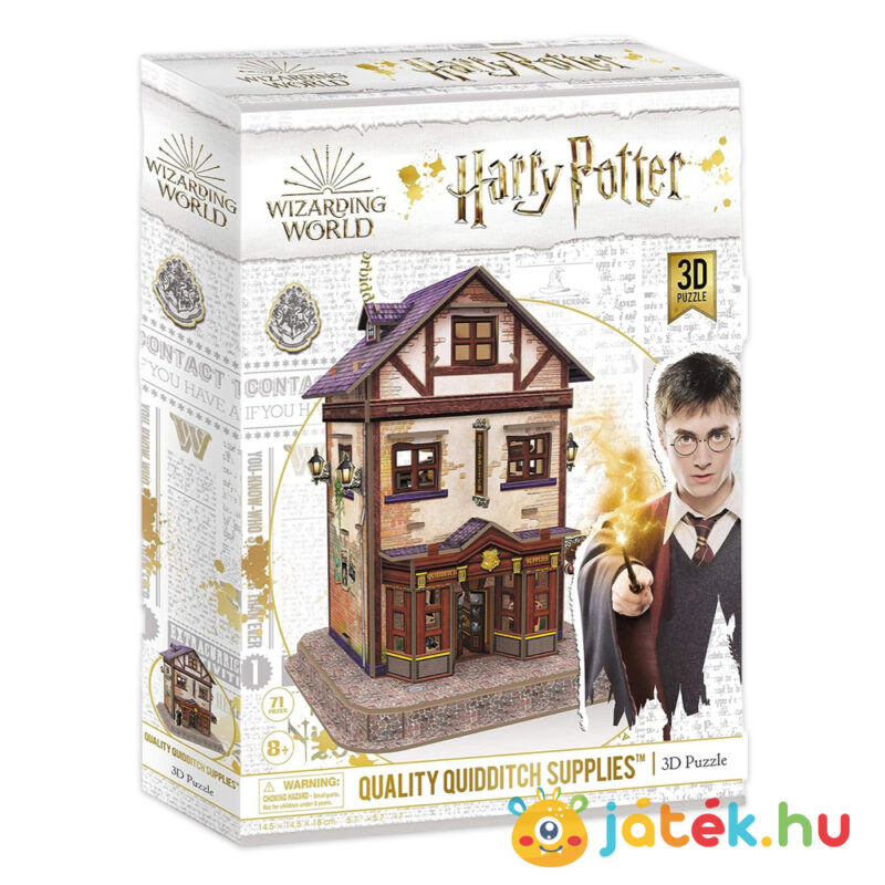Harry Potter 3D puzzle doboza: Kviddics a javából sportszaküzlet és bájital bolt az Abszol úton, 71 db-os (CubicFun)