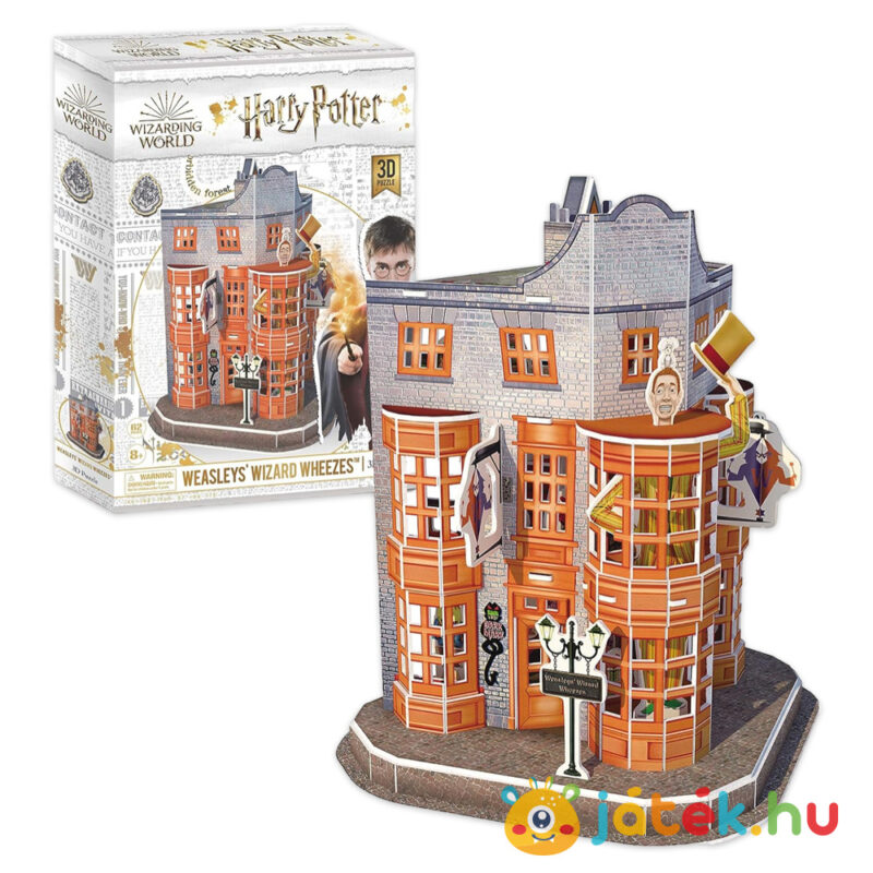 Harry Potter 3D puzzle: Weasley Varázsvicc Vállalat boltja az Abszol úton, 62 db-os (CubicFun)