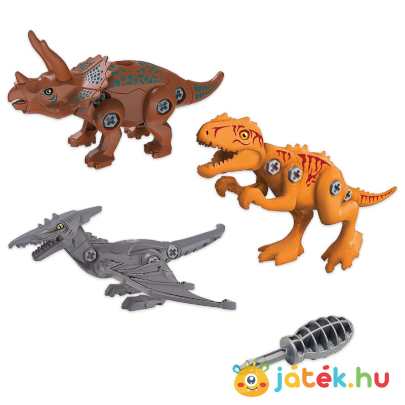 Szerelhető dinoszauruszok megépítve: 3 az 1-ben dino modell építő készlet (BUKI)