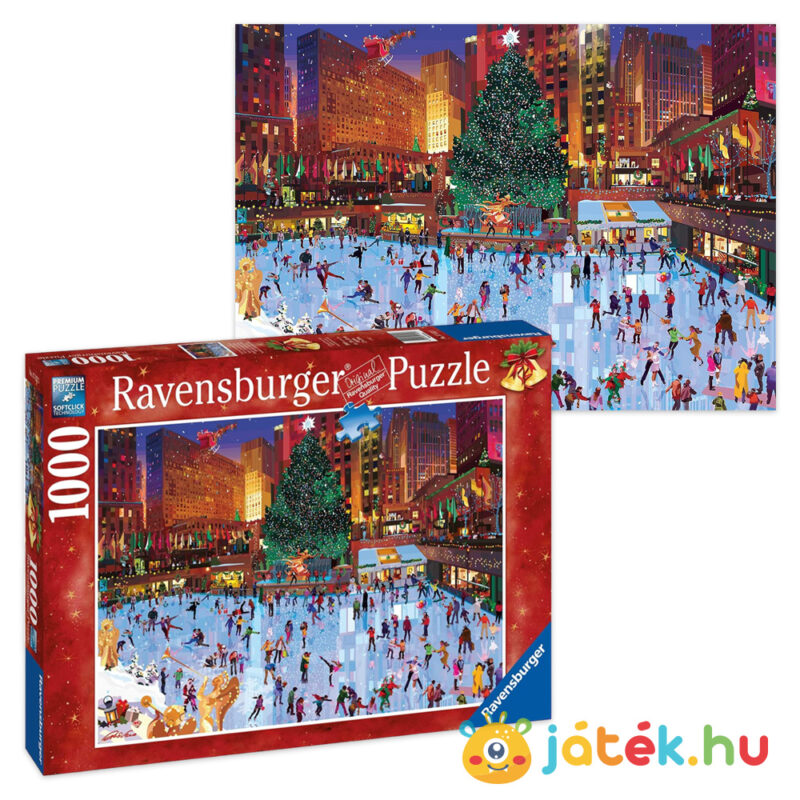 A New York-i Rockefeller Center karácsonyfája puzzle képe és doboza, 1000 db (Ravensburger 17132)
