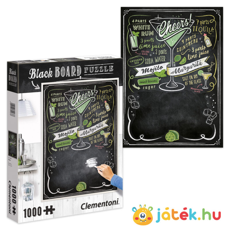 Black Board: Koccintás (Cheers), 1000 db-os krétával írható puzzle képe és doboza (Clementoni 39467)