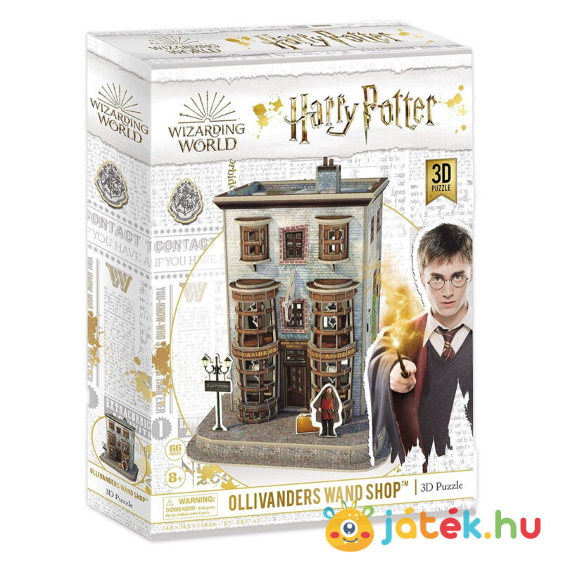 Harry Potter 3D puzzle doboza: Ollivander pálcaboltja az Abszol úton, 66 db (CubicFun)