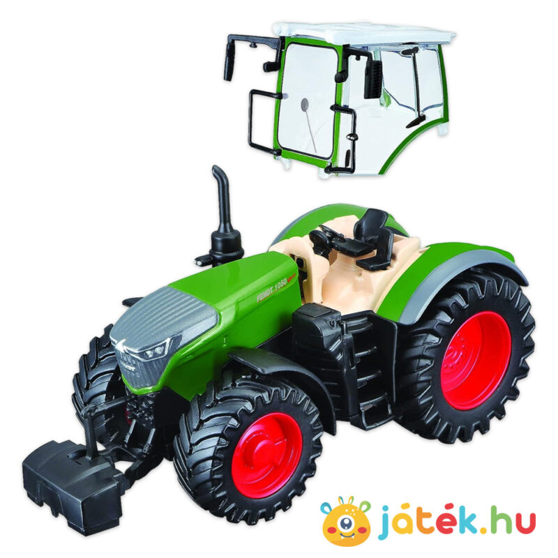 Játék traktor szétszedve: 1050 Vario, zöld színű, 10 cm (Bburago)
