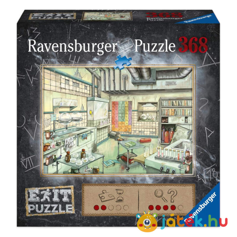 Laboratórium kirakó doboza előről, 368 db (Ravensburger Exit Kids Puzzle 16783)