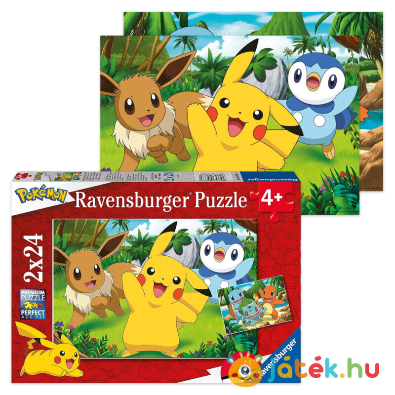 Pokémon: Pikachu és barátai puzzle képei és doboza, 2×24 db (Ravensburger 05668)