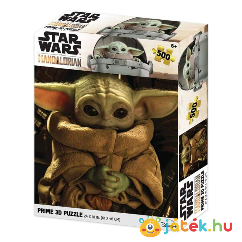 Star Wars: The Mandalorian, Baby Yoda (Grogu) puzzle, 500 db hologramos 3D hatású kirakó (Prime 3D 32645)