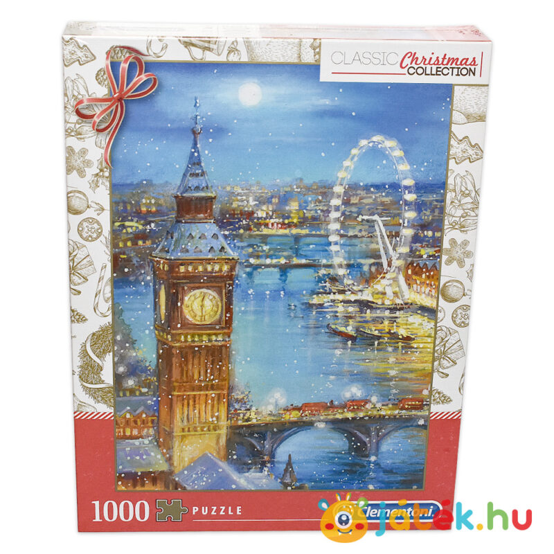 A Big Ben hópelyhei karácsonyi puzzle előről, 1000 db - Clementoni Christmas Collection 39319)