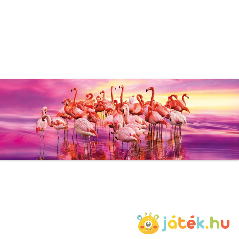 Flamingók tánca panoráma puzzle képe, 1000 db (Clementoni 39427)