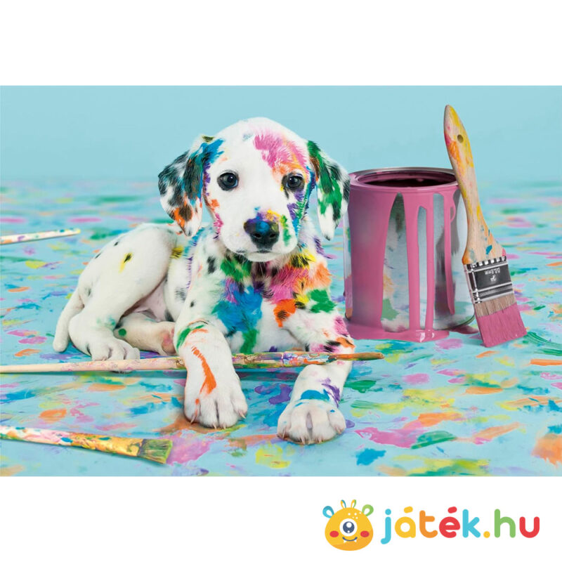 Mókás dalmata kölyök kutya, színes foltokkal puzzle képe, 500 db (Clementoni 35150)